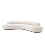Orivo Curved Boucle 3 Seater Sofa in White Colour