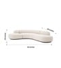 Orivo Curved Boucle 3 Seater Sofa in White Colour