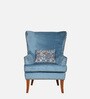Orlan Fabric Wing Chair In Blue Plamino Colour