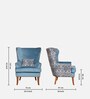 Orlan Fabric Wing Chair In Blue Plamino Colour