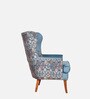 Orlan Fabric Wing Chair In Blue Plamino Colour