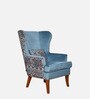 Orlan Fabric Wing Chair In Blue Plamino Colour