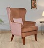 Orlan Fabric Wing Chair In Brown Colour