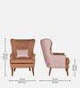 Orlan Fabric Wing Chair In Brown Colour