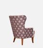 Orlan Fabric Wing Chair In Brown Floral Colour Orlan Fabric Wing Chair In Brown Floral Colour