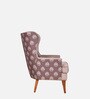 Orlan Fabric Wing Chair In Brown Floral Colour Orlan Fabric Wing Chair In Brown Floral Colour