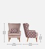 Orlan Fabric Wing Chair In Brown Floral Colour Orlan Fabric Wing Chair In Brown Floral Colour