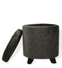 Orlando Storage Ottoman With Removable Lid In Grey Velvet Fabric