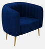 Orlin Velvet Arm Chair In Navy Blue Colour
