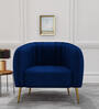 Orlin Velvet Arm Chair In Navy Blue Colour