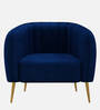 Orlin Velvet Arm Chair In Navy Blue Colour
