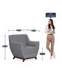 Orlito Fabric Lounge Chair in Grey Colour
