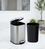 Grey Metal Orlo Trash Bin 6 Ltr