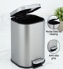 Grey Metal Orlo Trash Bin 6 Ltr
