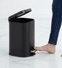 Black Metal Orlo Trash Bin 6 Ltr