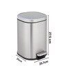 Grey Metal Orlo Trash Bin 6 Ltr