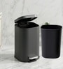 Black Metal Orlo Trash Bin 6 Ltr