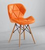 Ormond Eames Leatherette Iconic Chairs in Light Orange Colour