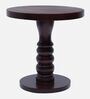 Ornate Teak Wood End Table In Brown Colour