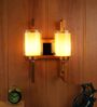 Oro Metal Wall Mounted Uplight Sconce (Gold and Brown)