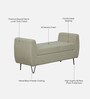 Ortiz Boucle Fabric Bench In Lunar Grey Colour