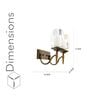 Ortona Brass & Glass Double Shade Wall Light