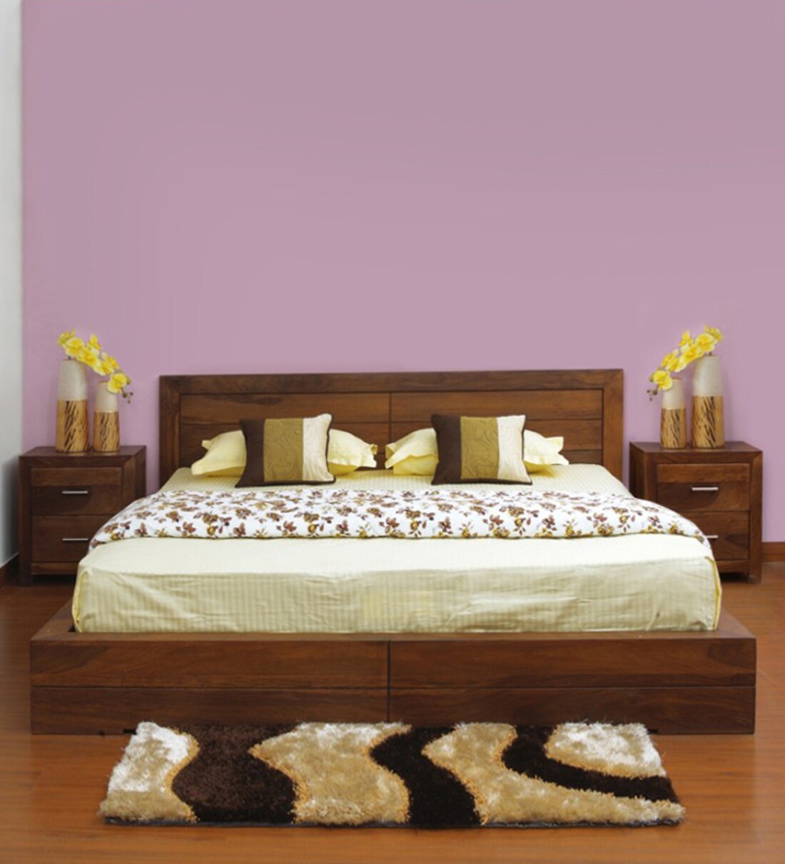 Buy Osage King Size Bed in Brown Colour by Evok Online Modern King