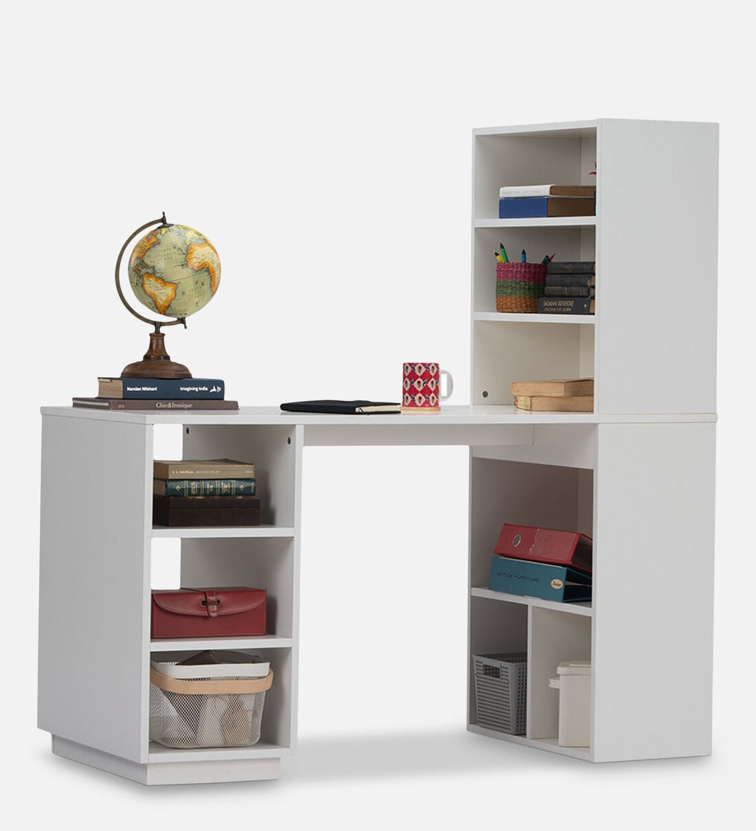 Buy Delrick Writing Table in Frosty White Colour by Durian Online