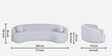 Oslo Curve Fabric 3 Seater Sofa In Grey Colour