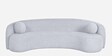 Oslo Curve Fabric 3 Seater Sofa In Grey Colour