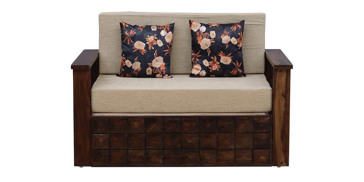 Buy Strasbourg Sheesham Wood Pull Out 2 Seater Sofa Cum Bed In