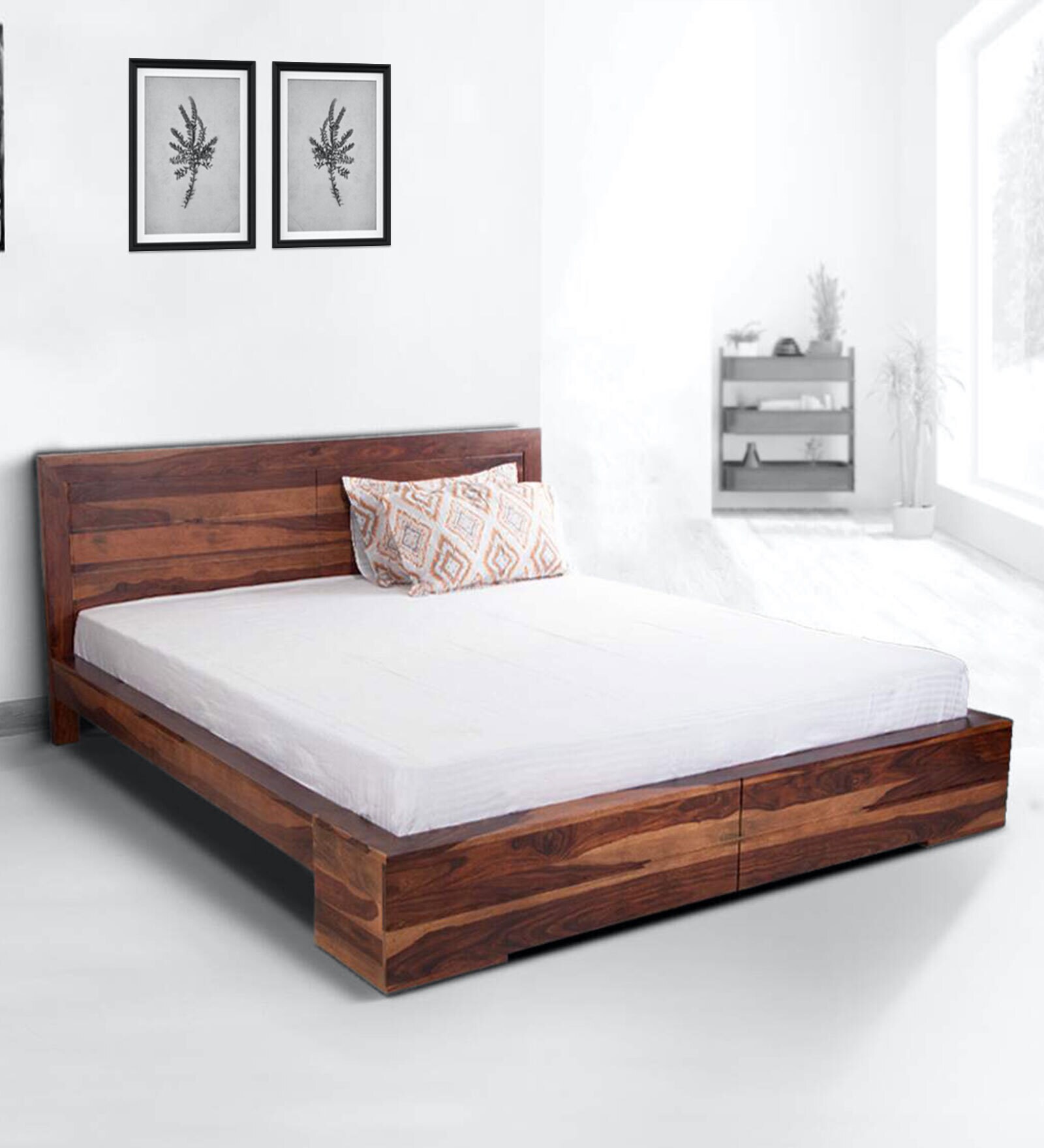 Buy Osage Sheesham Wood King Size Bed in Walnut Finish at 61% OFF by ...