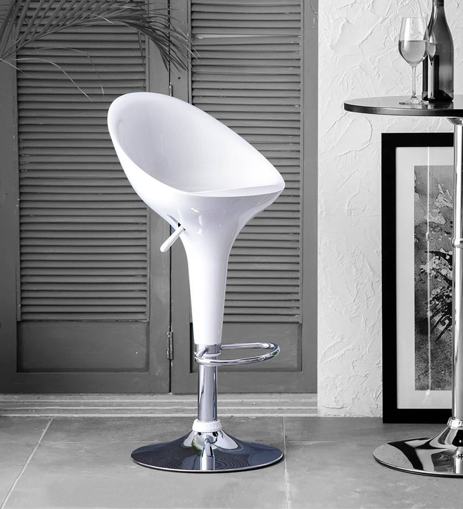 Buy Oslo Bar Chair in White Finish by Home Centre Online Modern Bar