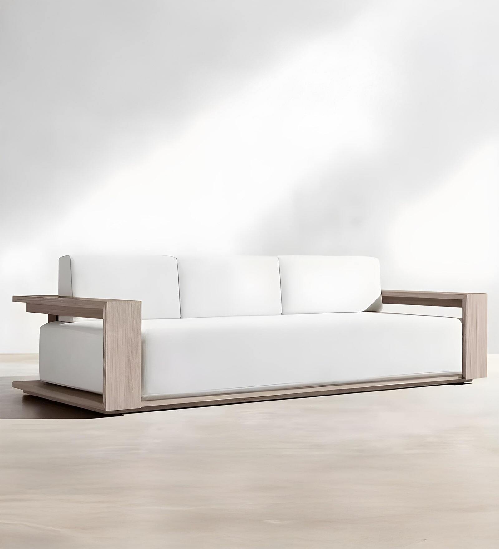 Oslo Boucle 3 Seater Sofa In White Colour