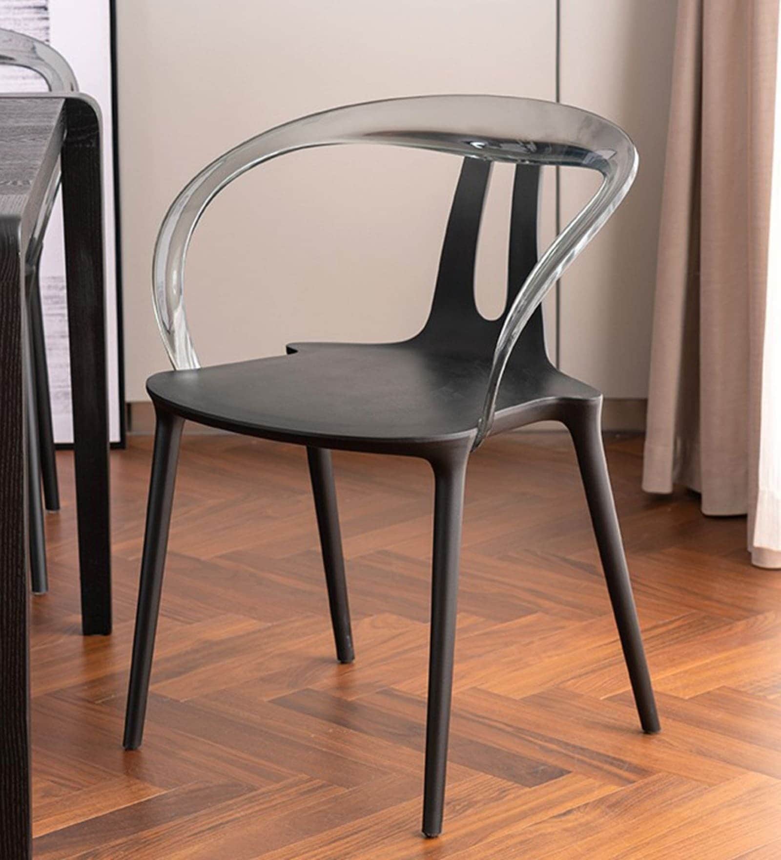 Oslo Molded  Armless Chair In Black Colour