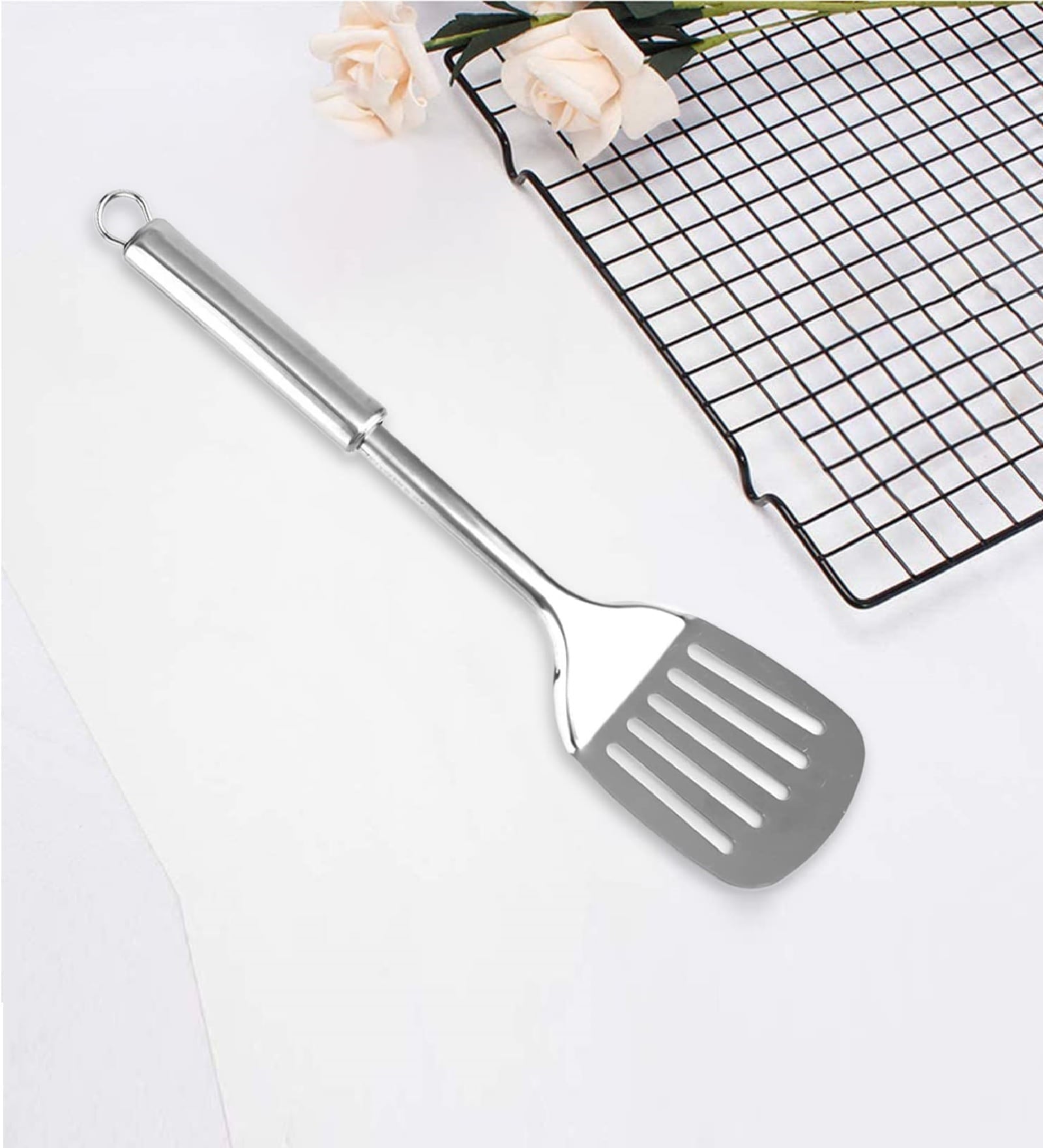 Oslo Stainless Steel Silver 1 Piece Slotted Turner
