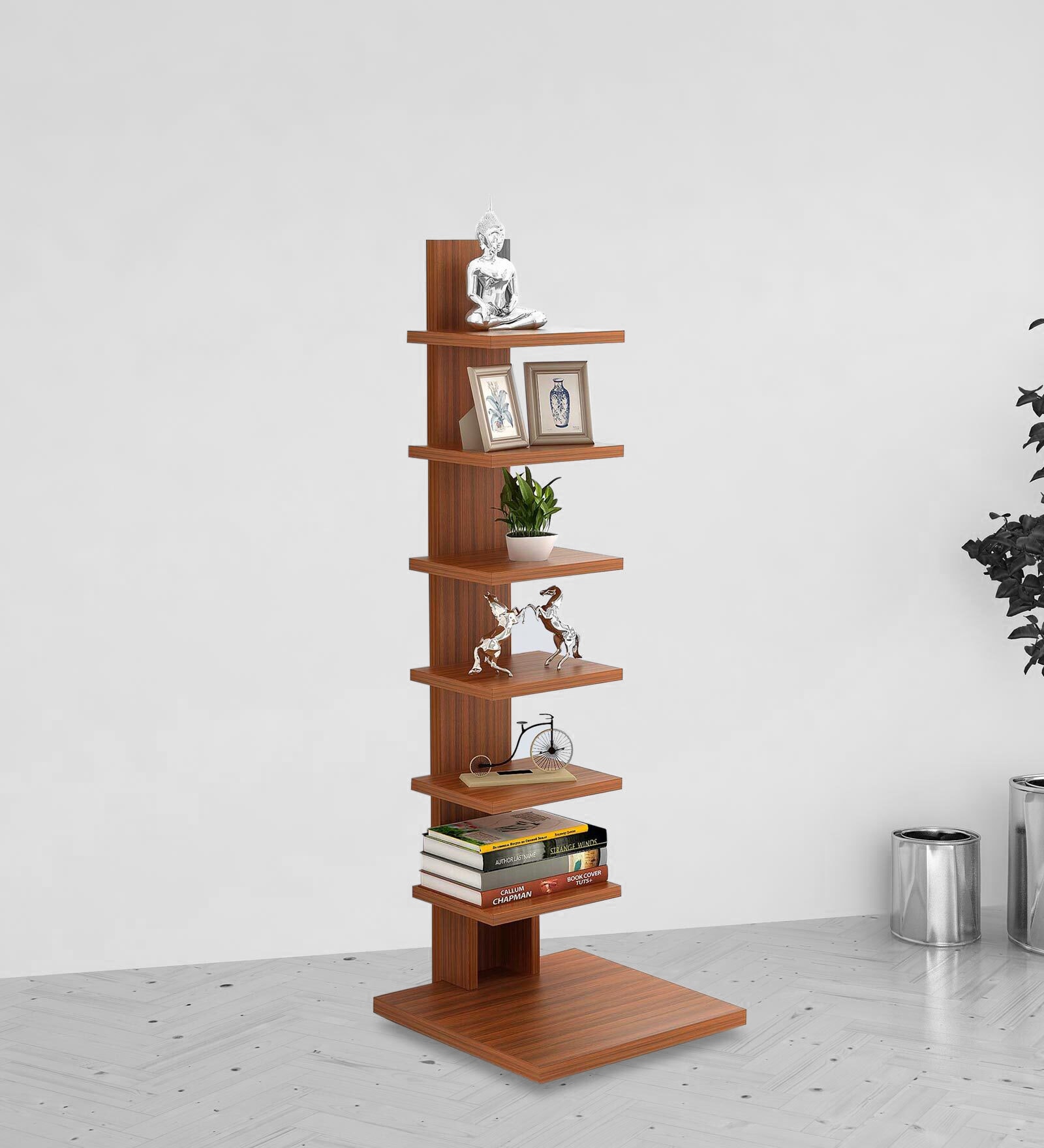 Buy Osvil Book Shelf in Walnut Finish at 33 OFF by bluewud Pepperfry