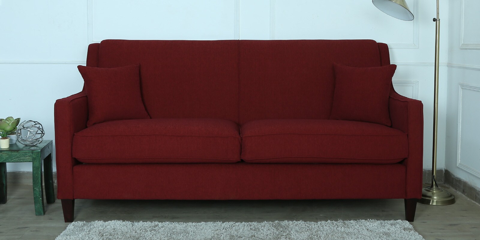 Oscar 3 Seater Sofa in Garnet Red Colour