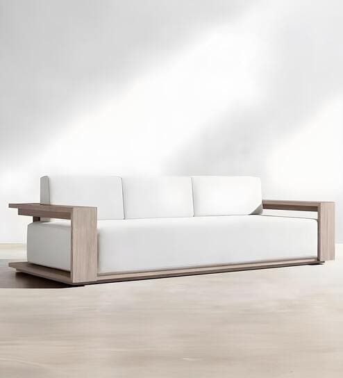 Oslo Boucle 3 Seater Sofa In White Colour