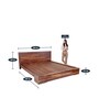 Osage Sheesham Wood Platform Queen Size Bed in Walnut Finish