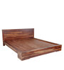 Osage Sheesham Wood Platform Queen Size Bed in Walnut Finish