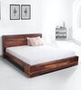 Osage Sheesham Wood Platform Queen Size Bed in Walnut Finish
