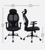 Nagisa Ergonomic Chair With Adjustable Handle, Lumbar Support And Neck Rest In Black Colour