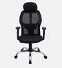 Nagisa Ergonomic Chair With Adjustable Handle, Lumbar Support And Neck Rest In Black Colour