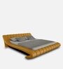 Oscar Leatherette Upholstered King Size Bed in Chrome Yellow Colour