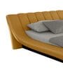 Oscar Leatherette Upholstered King Size Bed in Chrome Yellow Colour