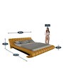Oscar Leatherette Upholstered King Size Bed in Chrome Yellow Colour