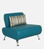 Oscar Leatherette 1 Seater Sofa in Peacock Blue Colour