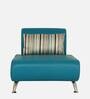 Oscar Leatherette 1 Seater Sofa in Peacock Blue Colour