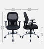 Yuzuki Ergonomic Chair With Adjustable Handle And  Lumbar Support In Black Colour